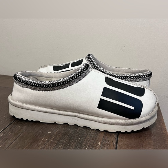 UGG White Leather Tasman Slippers Mens size 9 - Picture 5 of 10